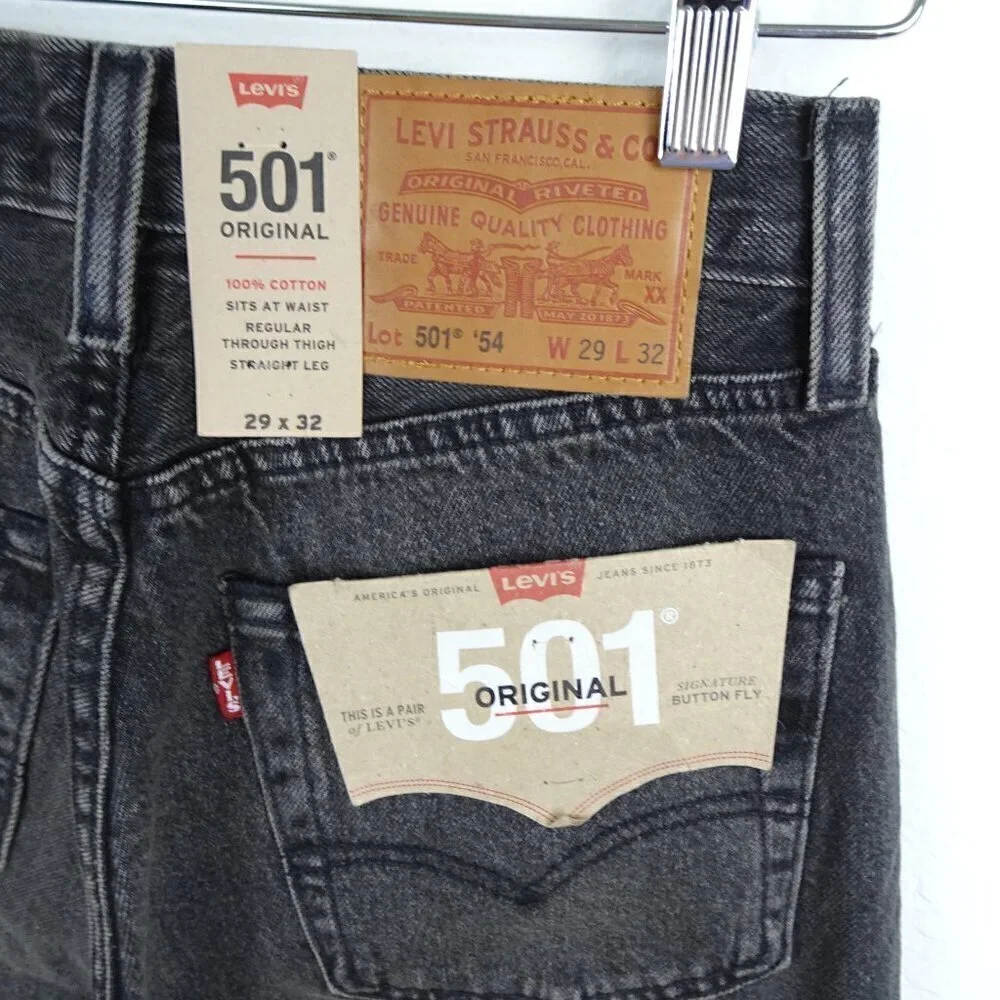 Levi's 501 '54 Jeans Men's Size 29x32 Black Denim Distressed READ MEASUREMENTS
